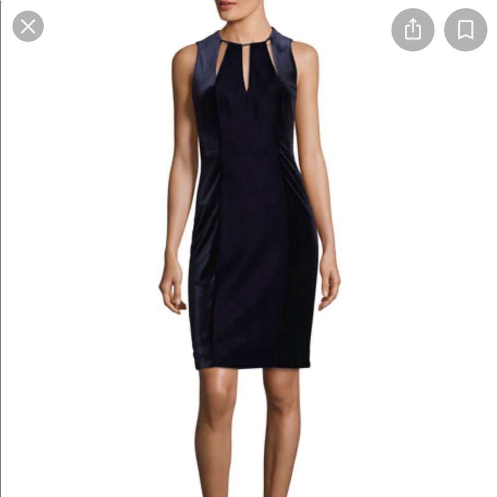 🎉 2 X HP🎉 Elie Tahari Velvet Jerma Dress in Admiral Blue